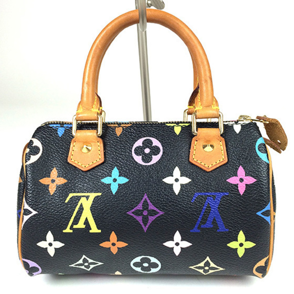 Louis Vuitton Multicolor Mini Speedy Noir Black Handbag - Picture 3 of 6